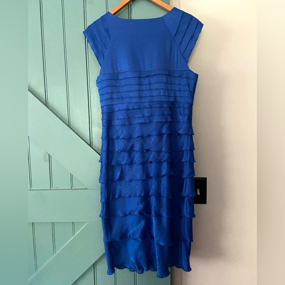 SANGRIA Blue Tiered Ruffle Dress Size 10 - Picture 2 of 9